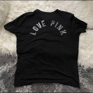 PINK lace tie neck tee